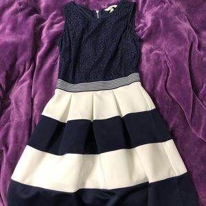 Navy and White Striped Macy’s Dress